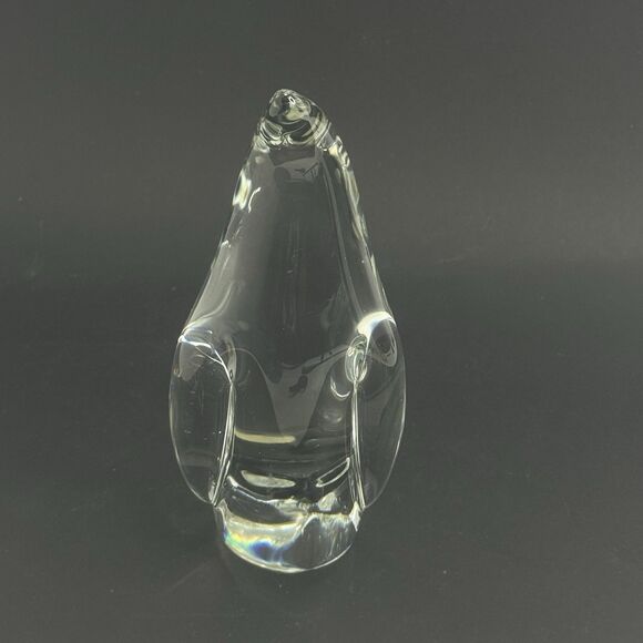Val Saint Lambert Belgium Crystal Penquin Figurine  Paperweight Signed - Picture 2 of 8